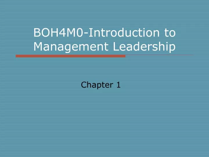 boh4m0 introduction to management leadership