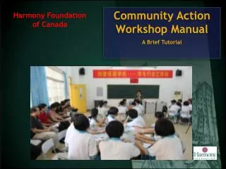 Community Action Workshop Manual A Brief Tutorial