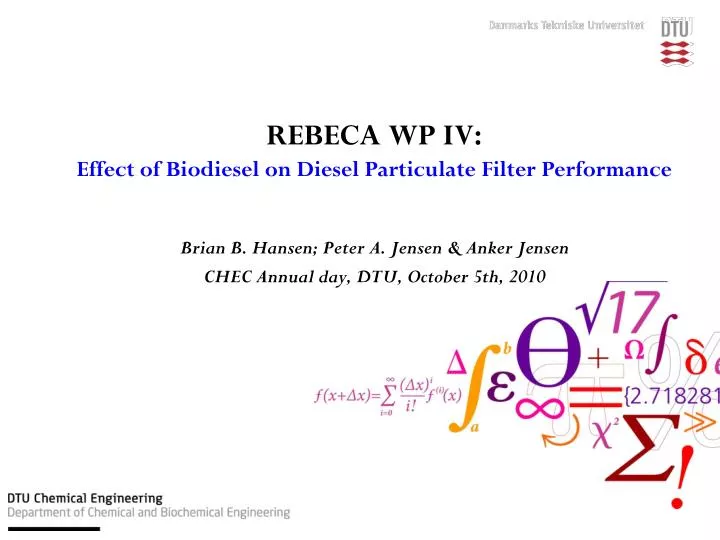rebeca wp iv effect of biodiesel on diesel particulate filter performance