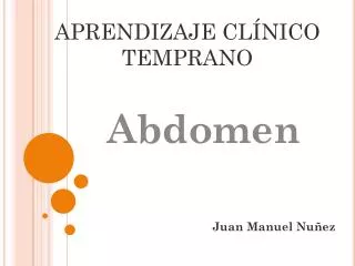 aprendizaje cl nico temprano