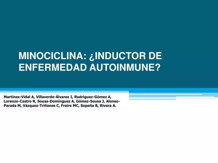 minociclina inductor de enfermedad autoinmune