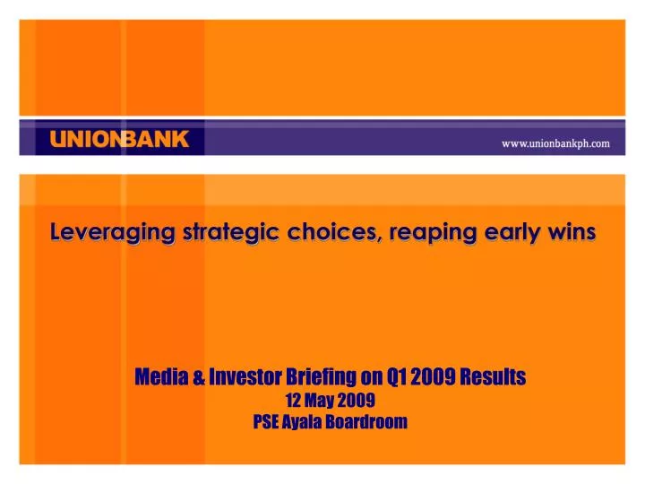 leveraging strategic choices reaping early wins