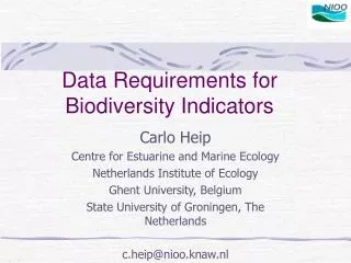 Data Requirements for Biodiversity Indicators