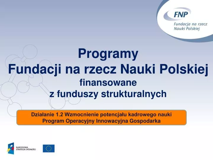 programy fundacji na rzecz nauki polskiej finansowane z funduszy strukturalnych