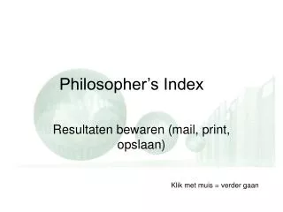 philosopher s index