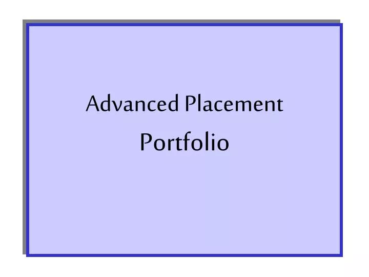 advanced placement portfolio