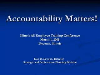 Accountability Matters!