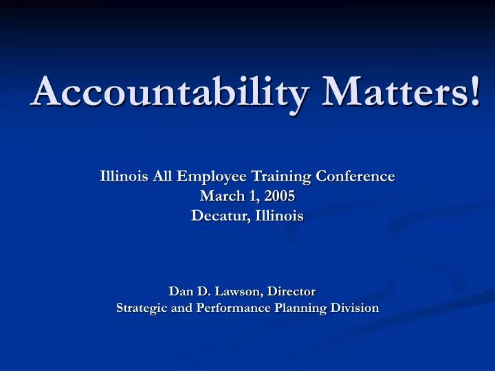 accountability matters