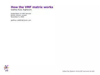How the VMF matrix works Godfrey Rust, Rightscom Presentation to VMF seminar