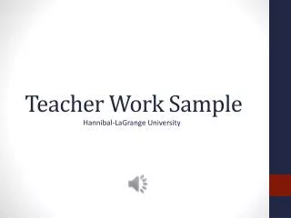 Teacher Work Sample