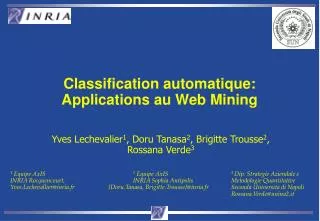 classification automatique applications au web mining