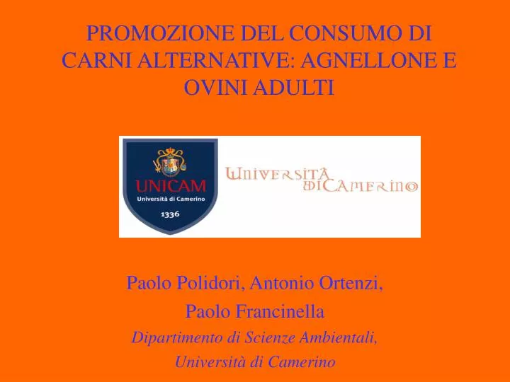 promozione del consumo di carni alternative agnellone e ovini adulti