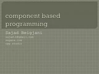 component based programming