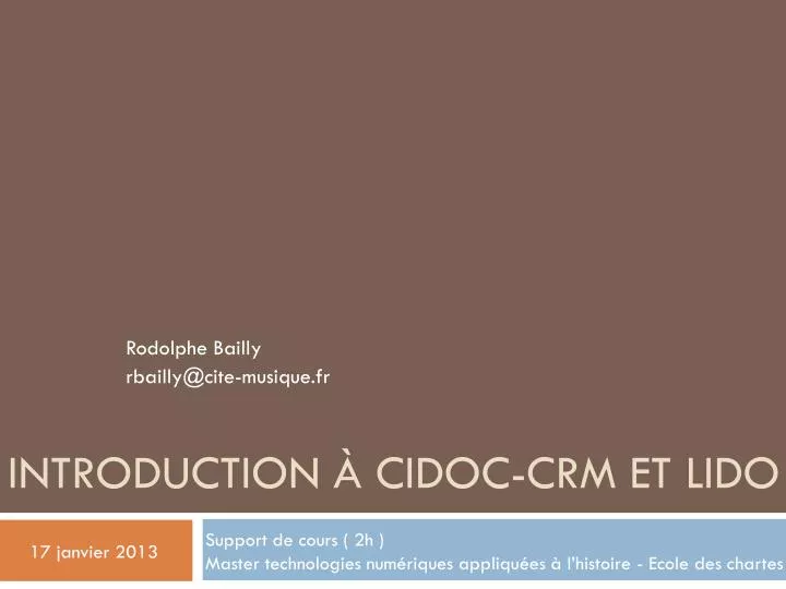 introduction cidoc crm et lido