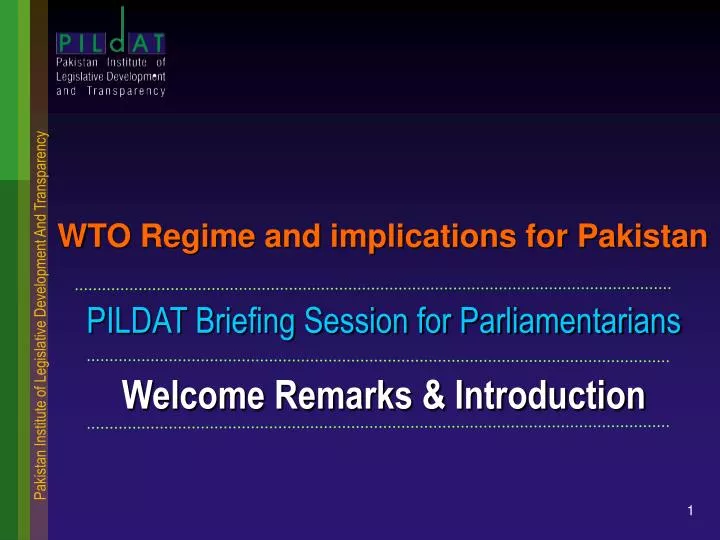 pildat briefing session for parliamentarians welcome remarks introduction
