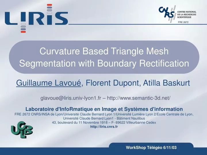 curvature based triangle mesh segmentation with boundary rectification