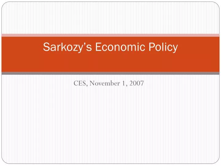 sarkozy s economic policy