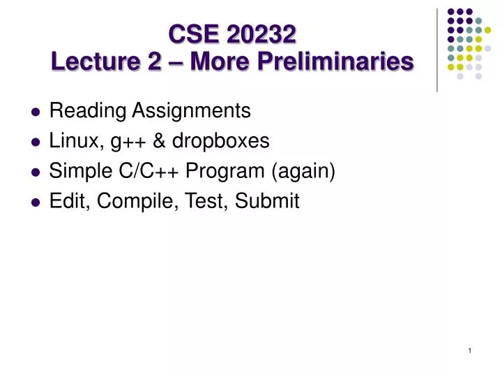 cse 20232 lecture 2 more preliminaries