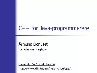 c for java programmerere