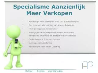 specialisme aanzienlijk meer verkopen