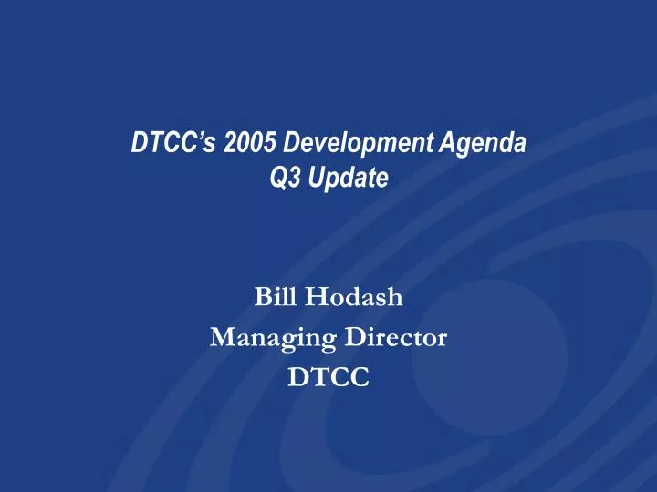 bill hodash managing director dtcc