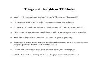 Things and Thoughts on TM5 looks