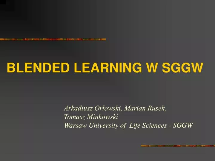 blended learning w sggw