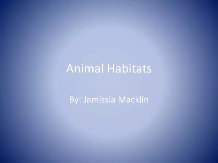 animal habitats