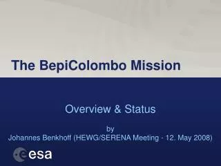 The BepiColombo Mission