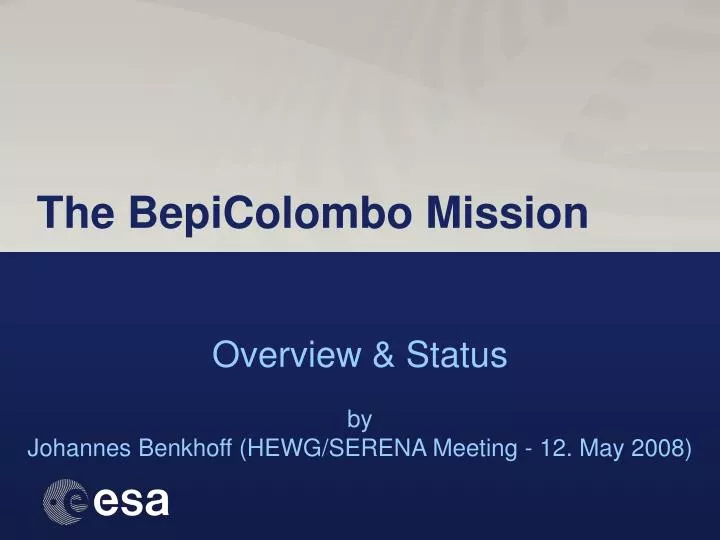 the bepicolombo mission