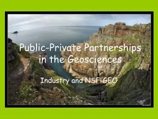 Public-Private Partnerships in the Geosciences