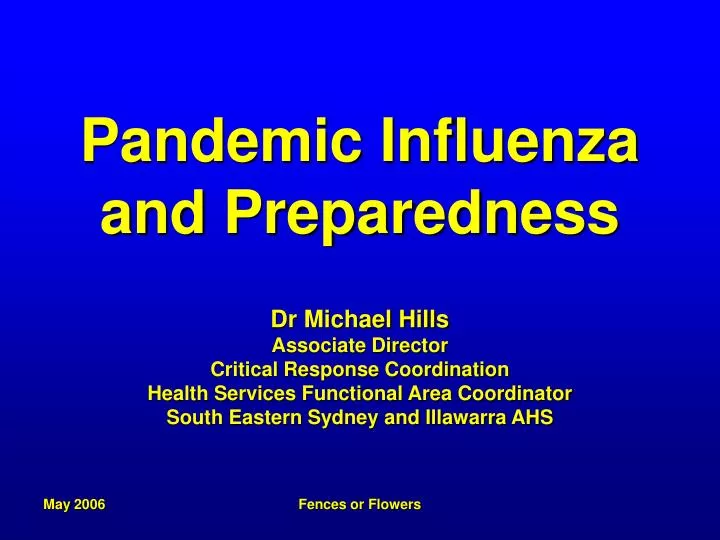 pandemic influenza and preparedness