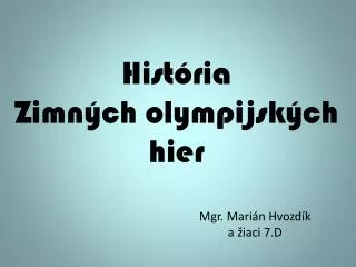 hist ria zimn ch olympijsk ch hier