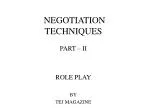 NEGOTIATION TECHNIQUES - slide 1