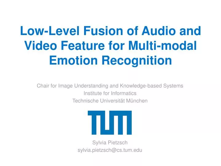low level fusion of audio and video feature for multi modal emotion recognition