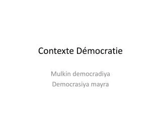 contexte d mocratie