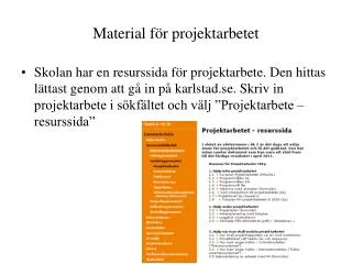 material f r projektarbetet