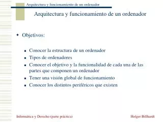 arquitectura y funcionamiento de un ordenador
