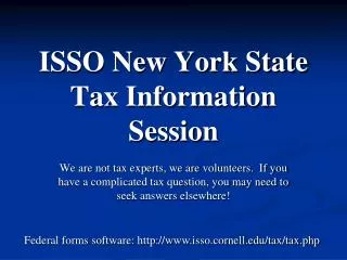 ISSO New York State Tax Information Session