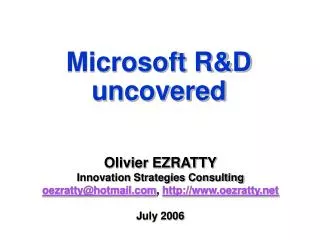 Microsoft R&amp;D uncovered