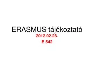 erasmus t j koztat