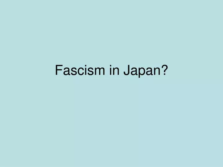 fascism in japan