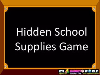 Hidden School Supplies Game