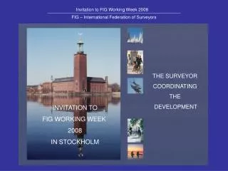 INVITATION TO FIG WORKING WEEK 2008 IN STOCKHOLM