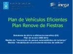 Plan de Vehículos Eficientes Plan Renove de Fiestras - slide 1