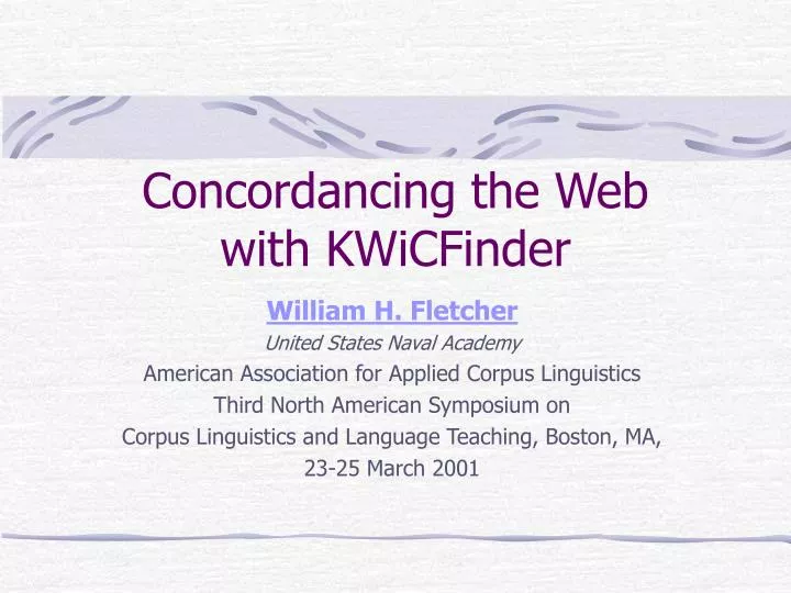 concordancing the web with kwicfinder