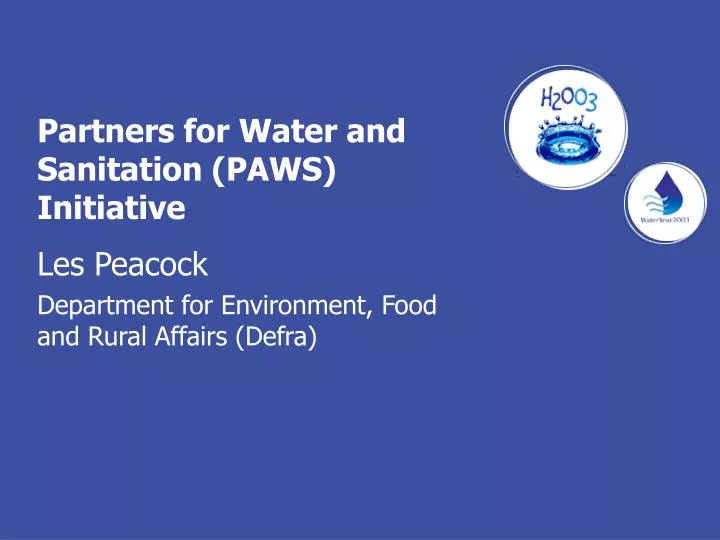 partners for water and sanitation paws initiative