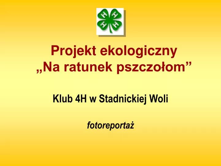 projekt ekologiczny na ratunek pszczo om