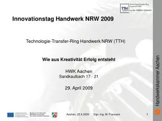 innovationstag handwerk nrw 2009