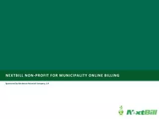 NextBill non-profit for municipality online billing